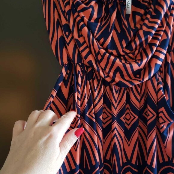 Voll ~ Colorful Oversized Halter Top size L - Picture 2 of 5